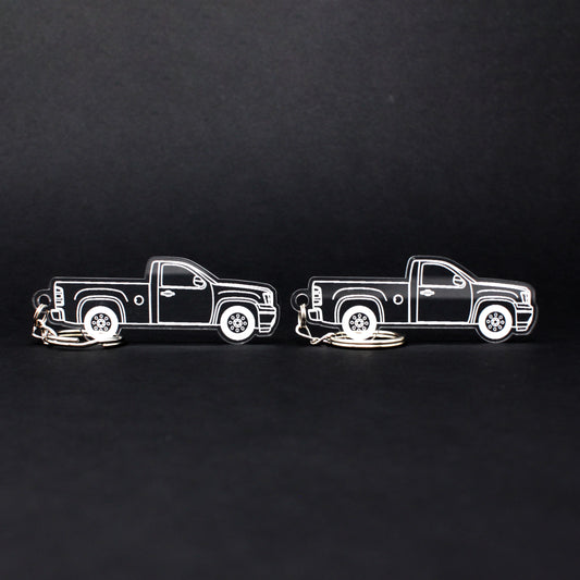GMC Sierra 1500 Keychain 3rd Gen Reg Cab Short Box | 2007-2013 (1 Pair)