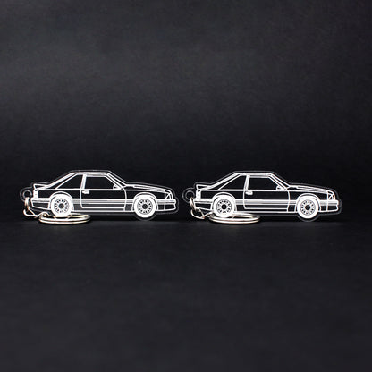 Ford Mustang Keychain 3rd Gen Foxbody Hatchback | 1987-1993 (1 Pair)