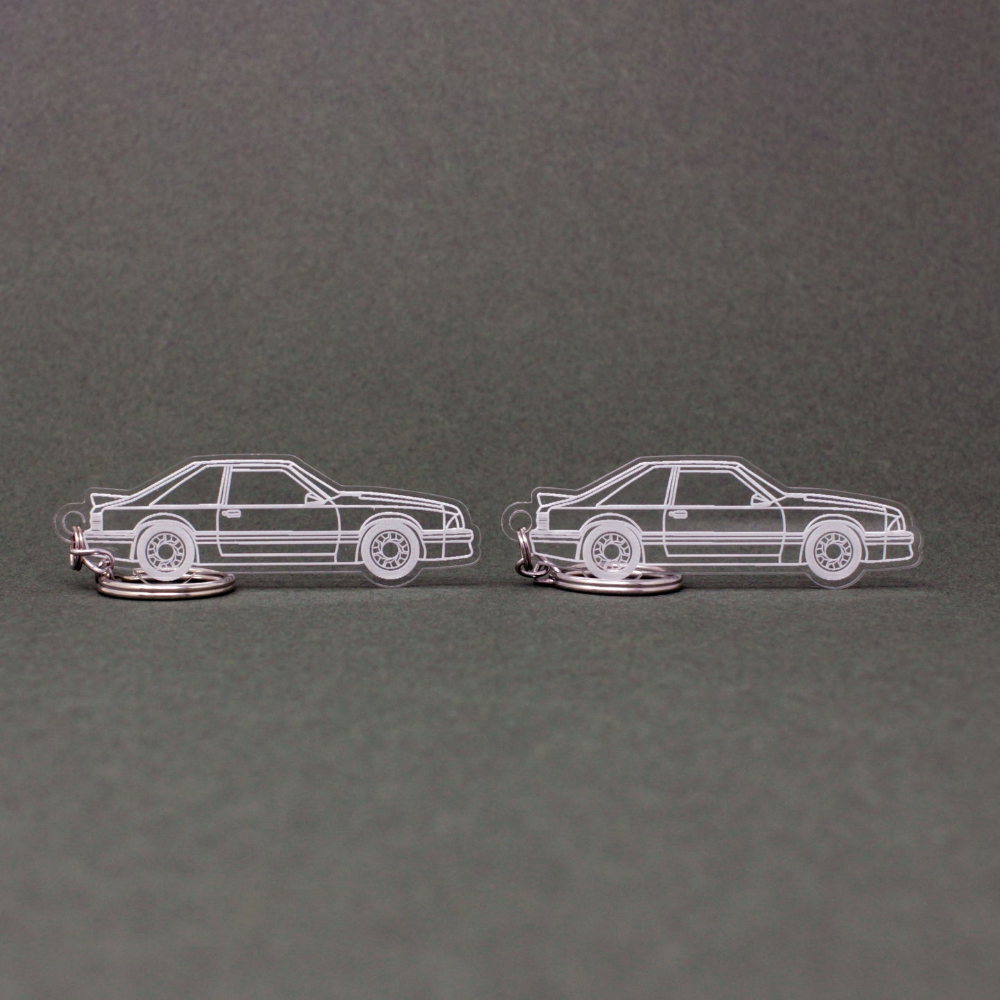 Ford Mustang Keychain 3rd Gen Foxbody Hatchback | 1987-1993 (1 Pair)