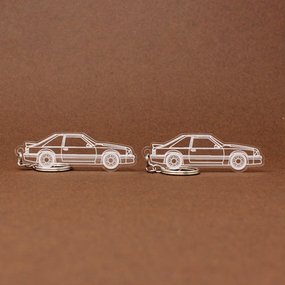 Ford Mustang Keychain 3rd Gen Foxbody Hatchback | 1987-1993 (1 Pair)